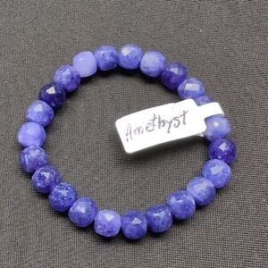 Purple Amethyst 8 mm Beaded Bracelet